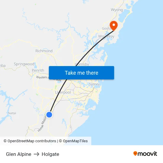 Glen Alpine to Holgate map