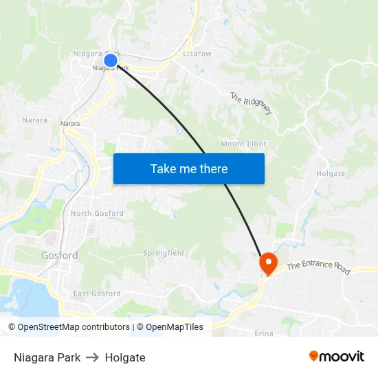 Niagara Park to Holgate map