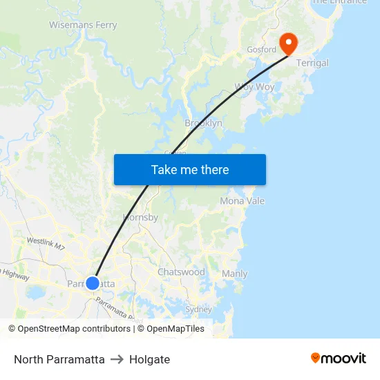 North Parramatta to Holgate map