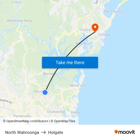 North Wahroonga to Holgate map
