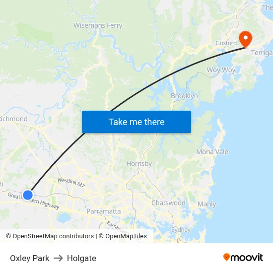 Oxley Park to Holgate map