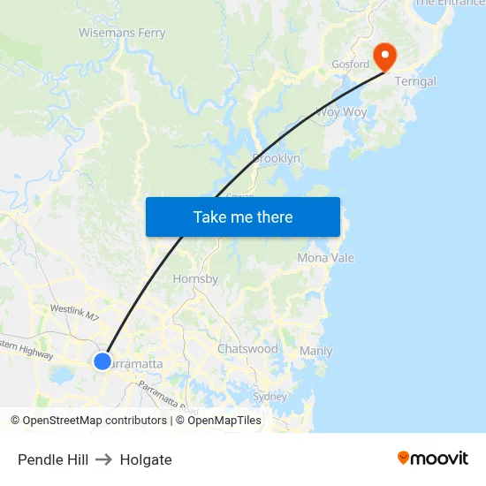 Pendle Hill to Holgate map