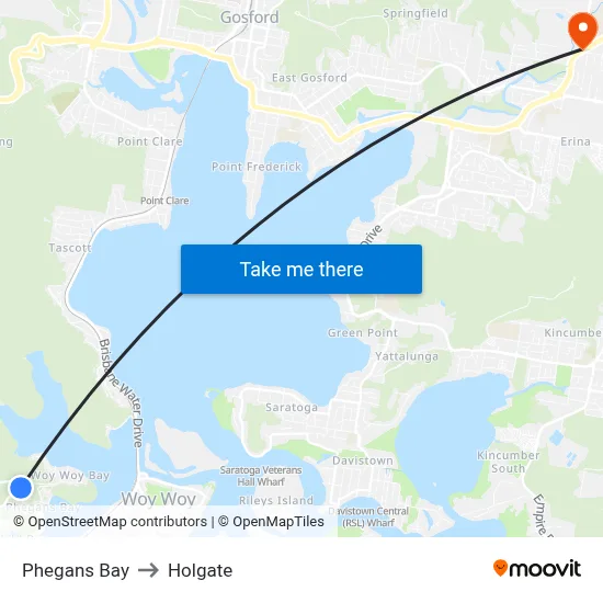 Phegans Bay to Holgate map