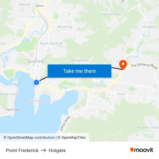 Point Frederick to Holgate map
