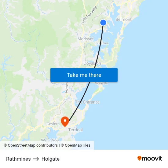 Rathmines to Holgate map