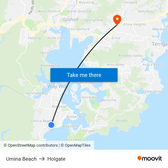 Umina Beach to Holgate map
