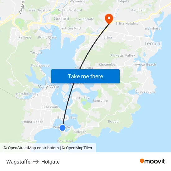 Wagstaffe to Holgate map