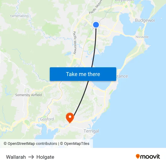 Wallarah to Holgate map