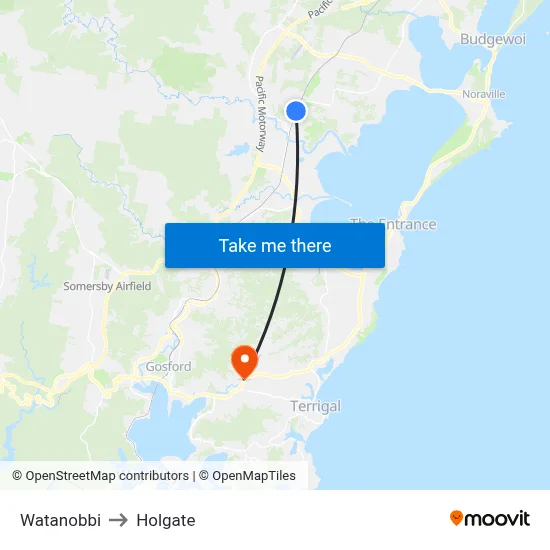 Watanobbi to Holgate map