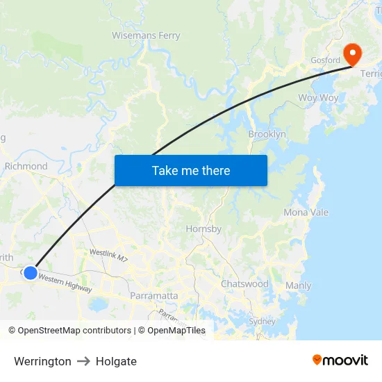 Werrington to Holgate map