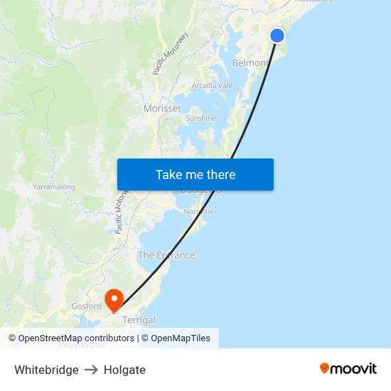 Whitebridge to Holgate map