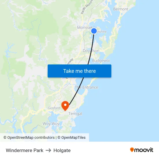 Windermere Park to Holgate map