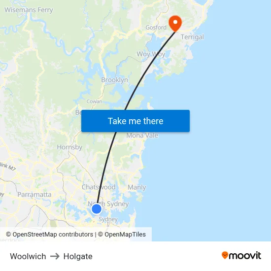 Woolwich to Holgate map