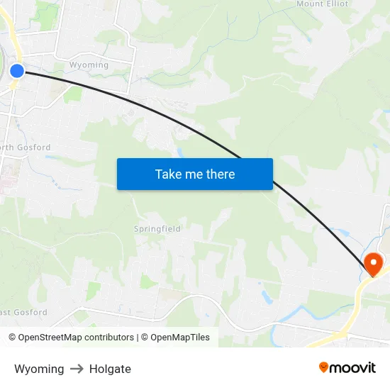 Wyoming to Holgate map