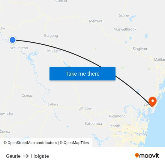Geurie to Holgate map