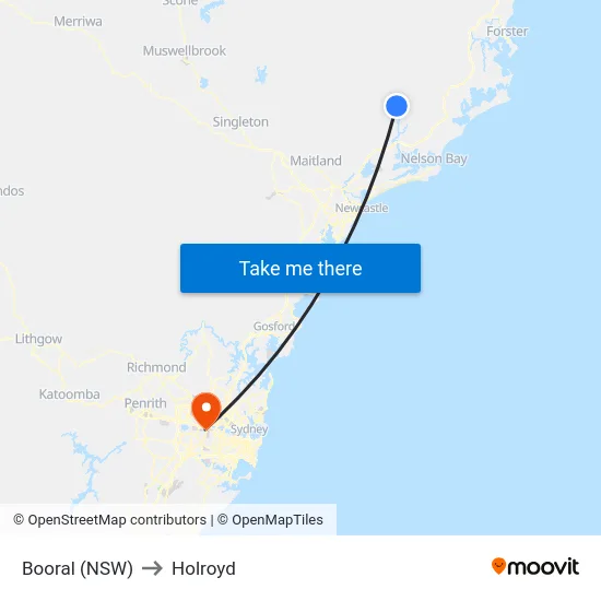 Booral (NSW) to Holroyd map