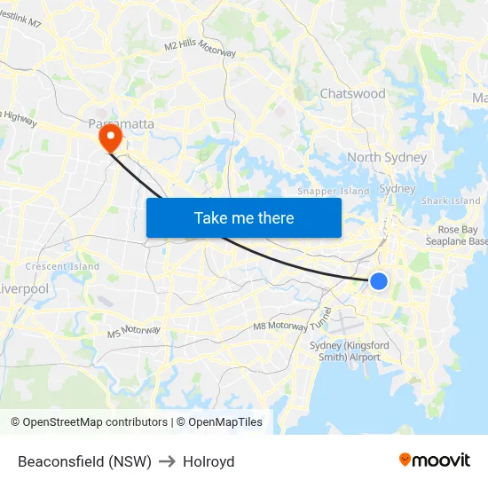 Beaconsfield (NSW) to Holroyd map