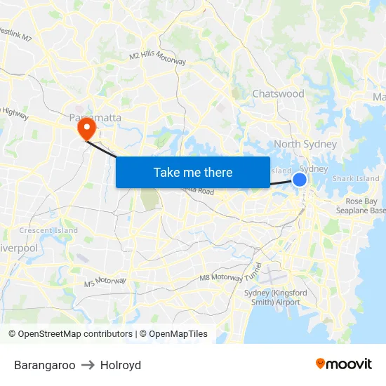 Barangaroo to Holroyd map