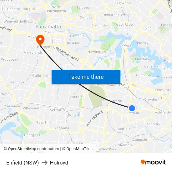 Enfield (NSW) to Holroyd map