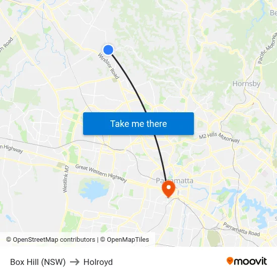 Box Hill (NSW) to Holroyd map