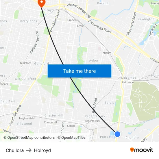 Chullora to Holroyd map