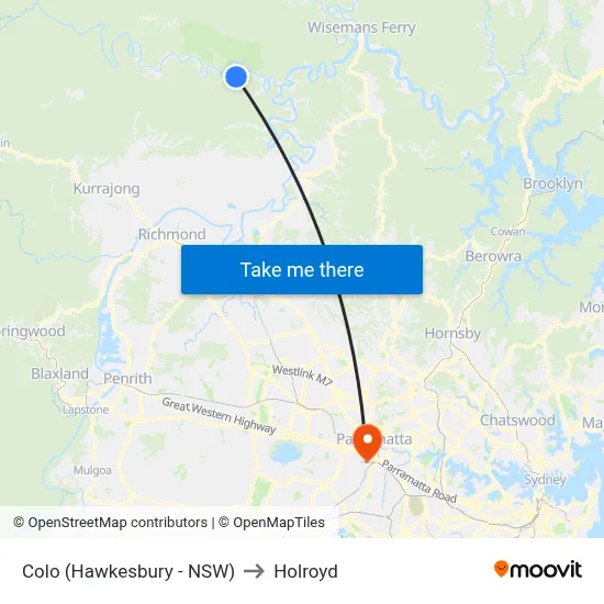 Colo (Hawkesbury - NSW) to Holroyd map