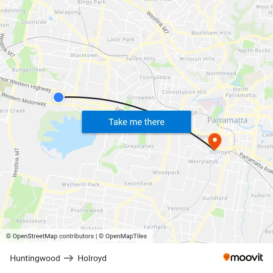 Huntingwood to Holroyd map