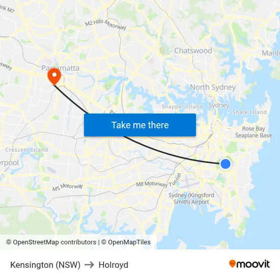 Kensington (NSW) to Holroyd map