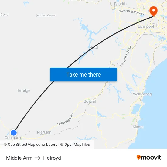 Middle Arm to Holroyd map