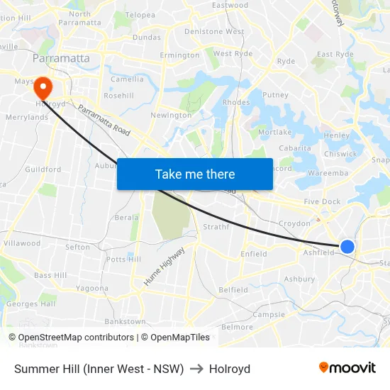 Summer Hill (Inner West - NSW) to Holroyd map