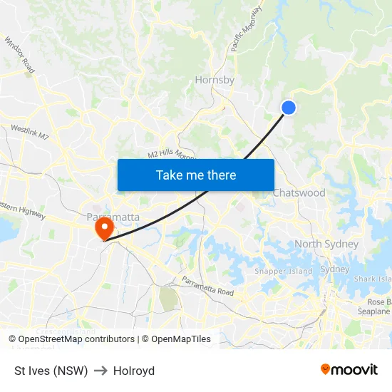 St Ives (NSW) to Holroyd map