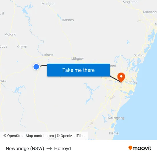 Newbridge (NSW) to Holroyd map