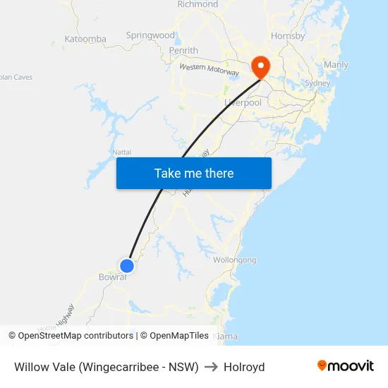 Willow Vale (Wingecarribee - NSW) to Holroyd map