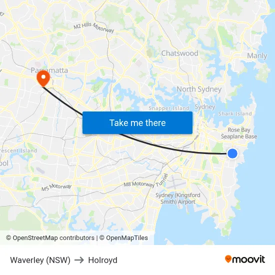 Waverley (NSW) to Holroyd map