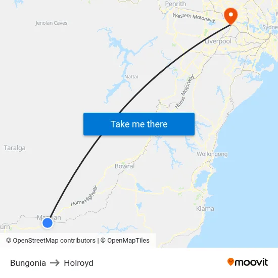 Bungonia to Holroyd map
