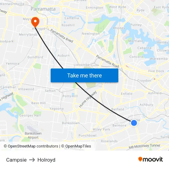 Campsie to Holroyd map
