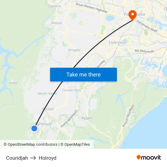Couridjah to Holroyd map