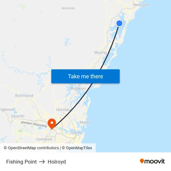 Fishing Point to Holroyd map