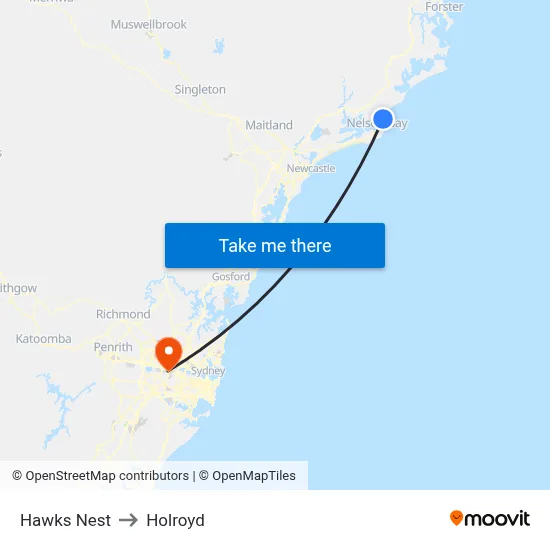 Hawks Nest to Holroyd map