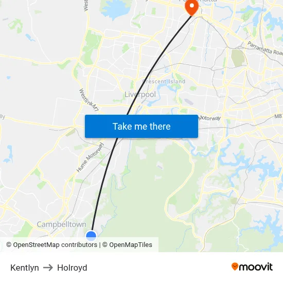 Kentlyn to Holroyd map