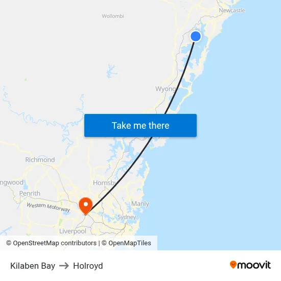 Kilaben Bay to Holroyd map