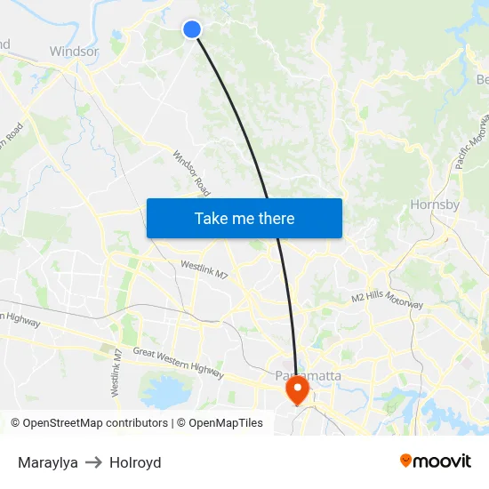Maraylya to Holroyd map