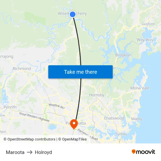 Maroota to Holroyd map