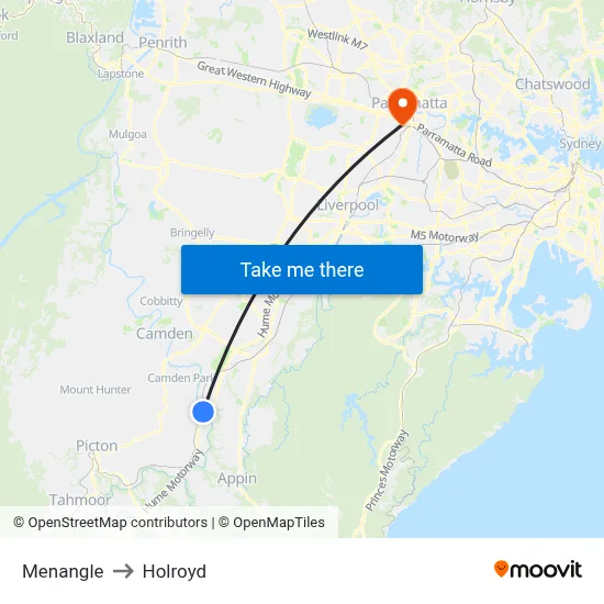 Menangle to Holroyd map