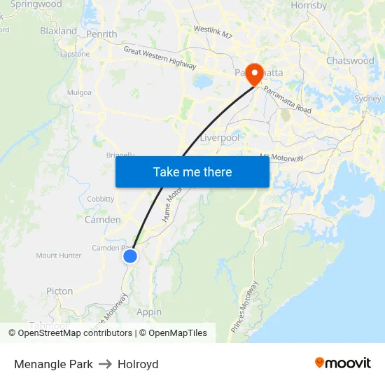 Menangle Park to Holroyd map