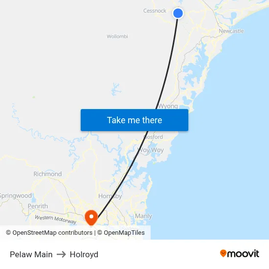 Pelaw Main to Holroyd map