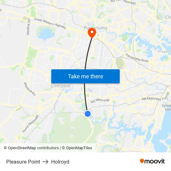Pleasure Point to Holroyd map