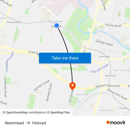 Westmead to Holroyd map