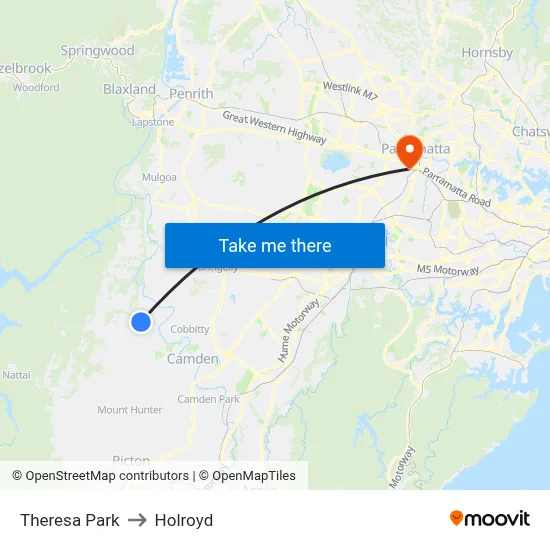 Theresa Park to Holroyd map
