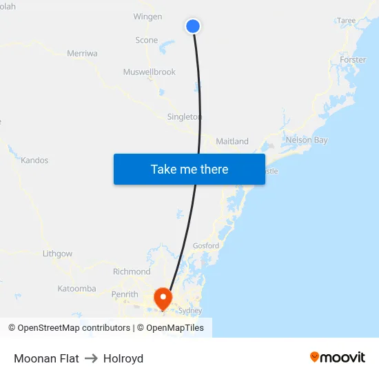 Moonan Flat to Holroyd map